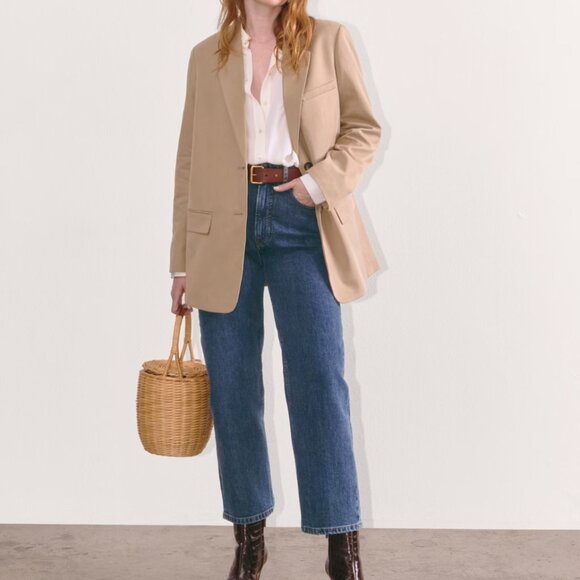 Everlane Curvy Way High Jeans with raw hem in light denim-Size 25 Long - Picture 1 of 11